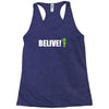 belive alien Racerback Tank