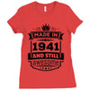 Made In 1941 And Still Awesome Ladies Fitted T-Shirt