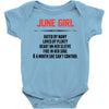 June Girl Hated By Many Baby Onesie