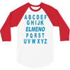 alphabet abc elemno 3/4 Sleeve Shirt