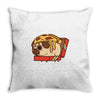 pizza pug Throw Pillow