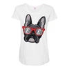 frenchie hipster Maternity Scoop Neck T-shirt