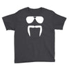 aviator sunglasses horseshoe fu manchu biker mustache Youth Tee