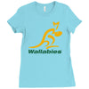 wallabies gold logo Ladies Fitted T-Shirt