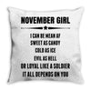 Super November Girl Throw Pillow