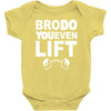 bro do you even lift baseball raglan Baby Onesie