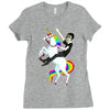 unicorn and human best friends Ladies Fitted T-Shirt