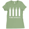 fork handles  four candles   funny Ladies Fitted T-Shirt