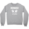 caution! jazz handsfunny jazz dance comic boogie camp trumpet Crewneck Sweatshirt