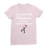 all i want for christmas is a cure carcinoid cancer Ladies Fitted T-Shirt