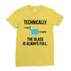 technically, the glass is always full Ladies Fitted T-Shirt