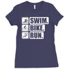 v6 swim bike run Ladies Fitted T-Shirt