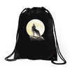 howl at the moon Drawstring Bags