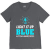 light it up blue autism awareness V-Neck Tee