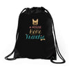 house is not a home without a frenchie Drawstring Bags