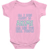 care about anime and two real people girls Baby Onesie