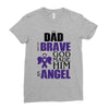 my dad was so brave god made him an angel Ladies Fitted T-Shirt