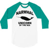 narwhal whale 3/4 Sleeve Shirt