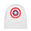 captain america dying bleeding logo Baby Beanies