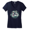 angry bulldog Women's V-Neck T-Shirt
