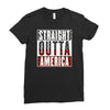 straight outta america Ladies Fitted T-Shirt