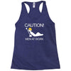 caution men at work Racerback Tank
