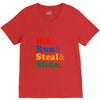 Hit Run Steal  Slide V-Neck Tee