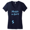 Muggle On Board Blue Women's V-Neck T-Shirt