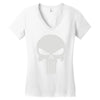 the punisher skull head Women's V-Neck T-Shirt
