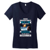 Never Underestimate A Man Who Watches Lost in Space And Was Born in De Women's V-Neck T-Shirt