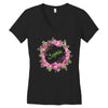 Floral Baby Name Women's V-Neck T-Shirt