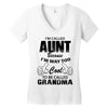 I'm Called Aunt Because I'm Way Too Cool To Be Called Grandma Women's V-Neck T-Shirt