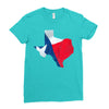 Eroded Texas Map With Flag Ladies Fitted T-Shirt