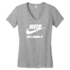 weed   just smoke it   mens funny Women's V-Neck T-Shirt