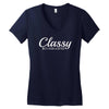 classy but i cuss a little Women's V-Neck T-Shirt