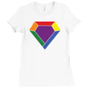 Rainbow LGBT Diamond Ladies Fitted T-Shirt