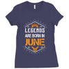 Legends are born in June Ladies Fitted T-Shirt