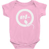 el q white logo Baby Bodysuit