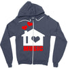 i love house music Zipper Hoodie