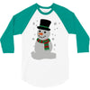 christmas snowman 3/4 Sleeve Shirt
