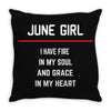 June Girl Throw Pillow