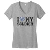 i love my soldier navy camouflage Women's V-Neck T-Shirt