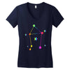 libra rainbow sign Women's V-Neck T-Shirt