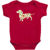 dachshund flower Baby Bodysuit