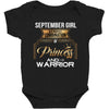 september girl is a perfect combination of princess and warrior Baby Bodysuit