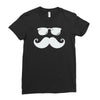 hipster glasses and moustache Ladies Fitted T-Shirt