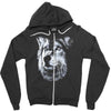 round neck dog wolf Zipper Hoodie