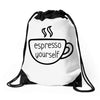 Espresso Yourself Pocket Drawstring Bags