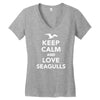 keep calm and love seagulls Women's V-Neck T-Shirt