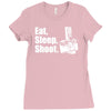 v6 eat sleep shoot Ladies Fitted T-Shirt